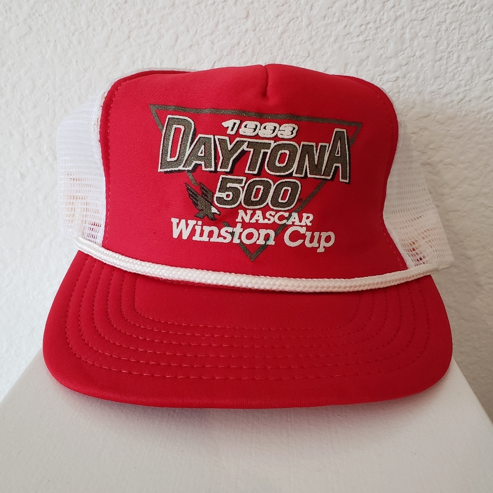 Vintage Nascar Daytona 500 1993 Winston Cup Trucker Hat Cap Snapback Mesh